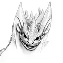 toothless dragon  tattoo design idea