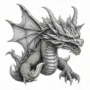 King Ghidorah tattoo design idea