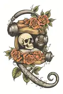 Music, books, life, dark, depression, grief, dead, broken tattoo design idea