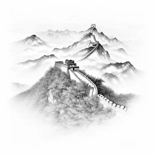 great wall of china christ the redeemer  tattoo design idea