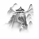 great wall of china christ the redeemer  tattoo design idea
