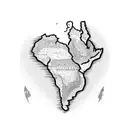 South America map tattoo design idea