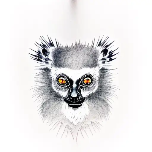black lemur  tattoo design idea