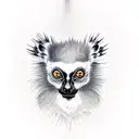 black lemur  tattoo design idea