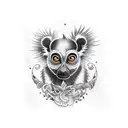 black lemur  tattoo design idea