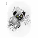 black lemur  tattoo design idea
