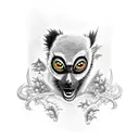 black lemur  tattoo design idea