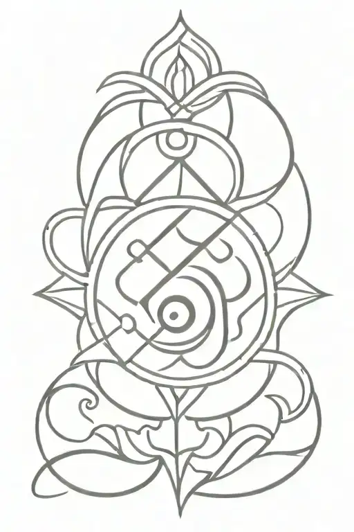 trishul Om and damru tattoo design idea