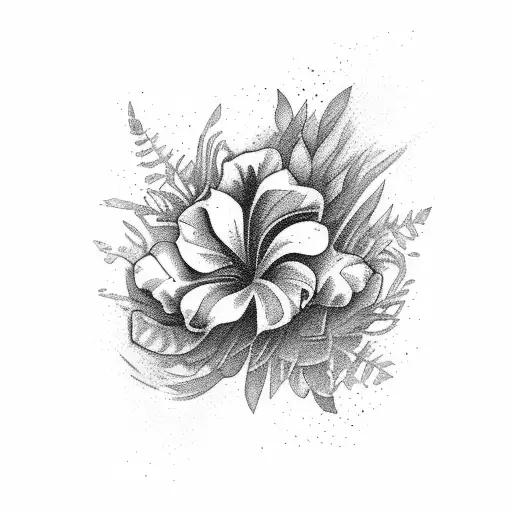 Neo Traditional, animal,tropic flowers, and set in a natural hue, with dark undertone tattoo design idea