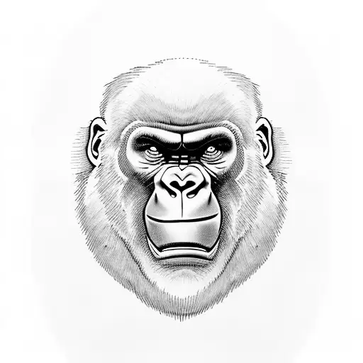 Neo Traditional, fearless gorilla,topic flowers, and set in a natural hue, with dark undertone tattoo design idea