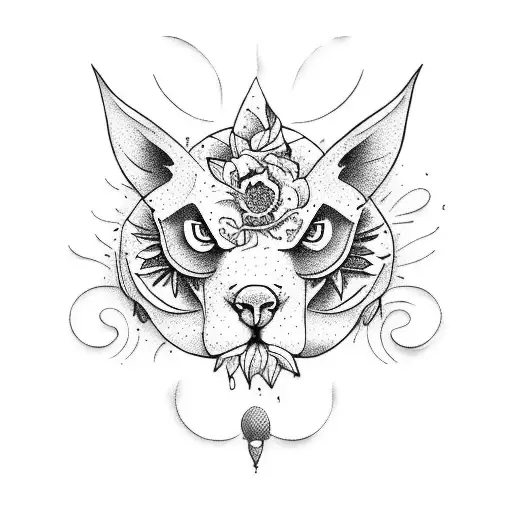Neo Traditional, animal, dark undertone, flowers  tattoo design idea