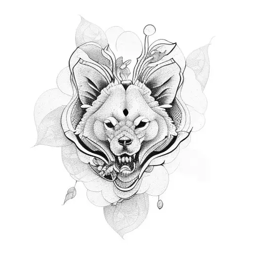 Neo Traditional, animal, dark undertone, flowers  tattoo design idea
