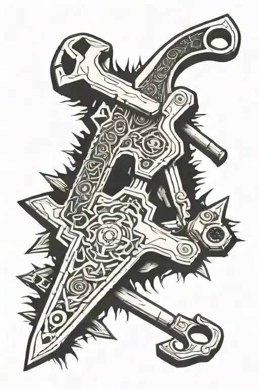 carpentry tool tattoo design idea