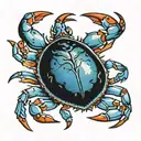 blue crab tattoo design idea