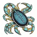 blue crab tattoo design idea