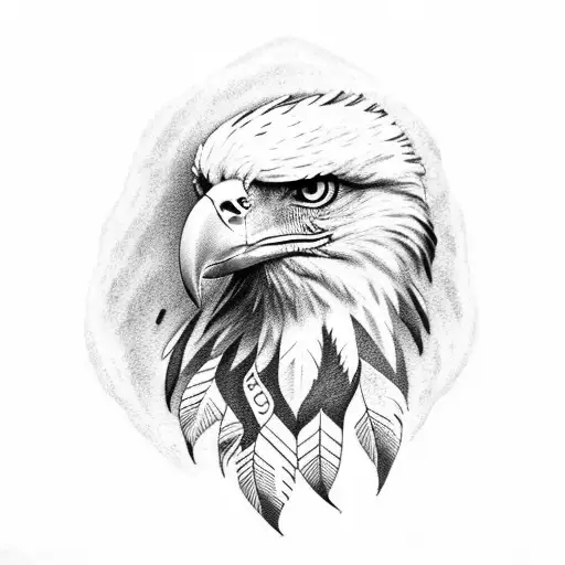 eagle feathers open tattoo design idea