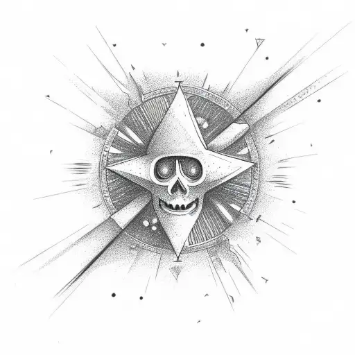 voodoo dole sunset shooting stars tattoo design idea