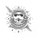 voodoo dole sunset shooting stars tattoo design idea