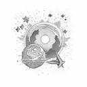 voodoo dole sunset shooting stars tattoo design idea