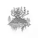 kodama in the forest tattoo design idea