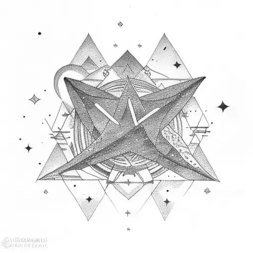 orions belt showing the north arrow. Making the 3 main star in red and the other ones in black tattoo design idea