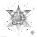 orions belt. Making the 3 main star in red and the other ones in black tattoo design idea