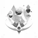 orions belt. Making the 3 main star in red and the other ones in black tattoo design idea