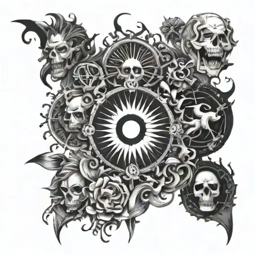 7 deadly sins vs 7 tattoo design idea