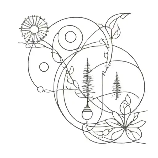 abstract outdoor elements tattoo design idea