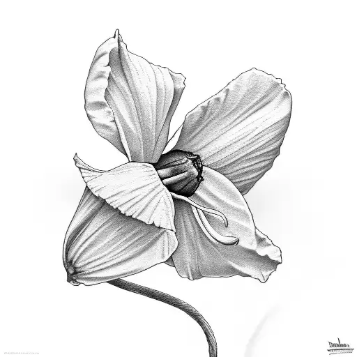 COPD ribbon and daffodil tattoo design idea