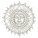 sun moon tribal tattoo design idea
