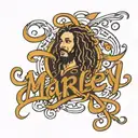 Marley in cursive writing tattoo design idea
