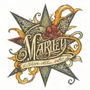 Marley in cursive writing tattoo design idea