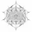 A fractal pattern of geometric shapes forming a mathematical equation tattoo design idea