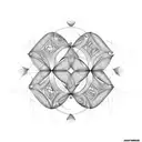 A fractal pattern of geometric shapes forming a mathematical equation tattoo design idea