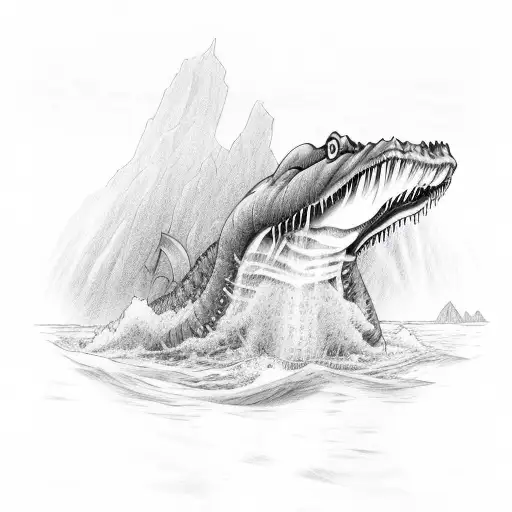 lochness monster tattoo design idea