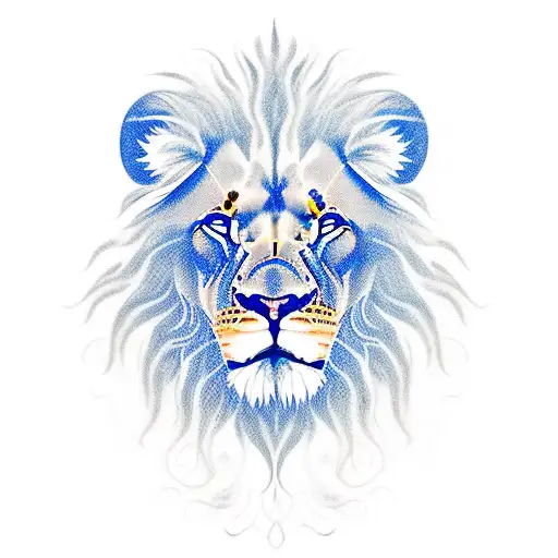 Lion and evil eye tattoo design idea