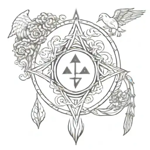 four elements air fire earth water tattoo design idea