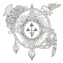 four elements air fire earth water tattoo design idea