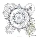 four elements air fire earth water tattoo design idea