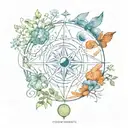 four elements air fire earth water tattoo design idea