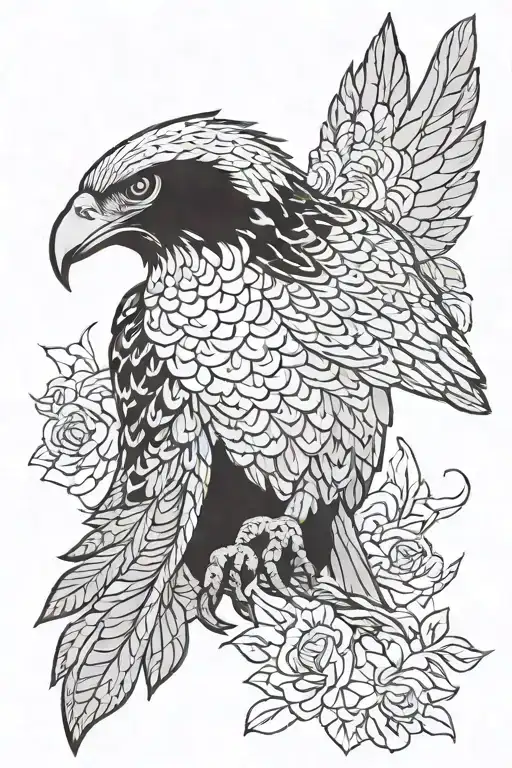 hawk tattoo design idea