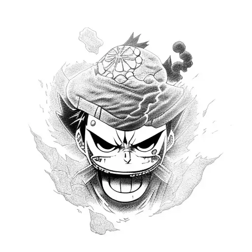 luffy com 3d2y tattoo design idea