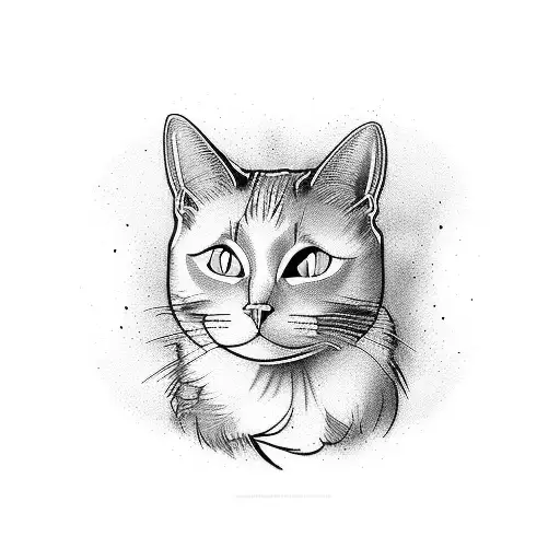 cat in front of a laptop tattoo design idea