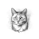 cat in front of a laptop tattoo design idea