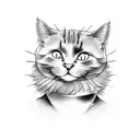 cat in front of a laptop tattoo design idea