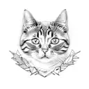 cat in front of a laptop tattoo design idea