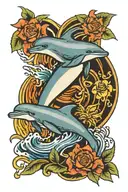 dolphin jumping tattoo design idea
