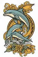 dolphin jumping tattoo design idea