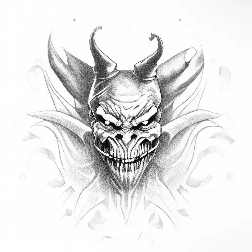 evil jester tattoo design idea